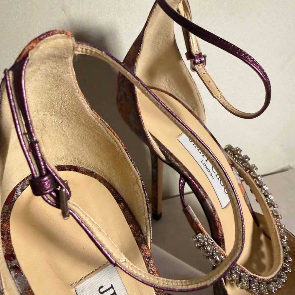 Jimmy Choo Bobbie Embellished Heels 100 - Picture 5 of 9